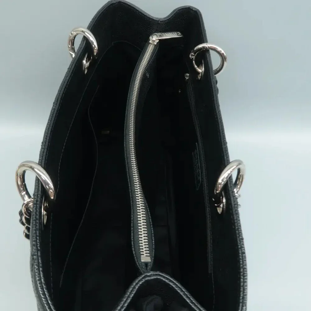 100% Authentic CHANEL Grand shopping Black Leather Shoulder Bag - Picture 9 of 12